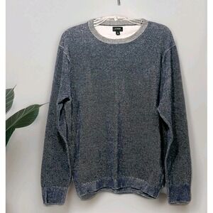 J. Crew Mens Large‎ Gray Cotton Crewneck Long Sleeve Pullover Sweater J7182